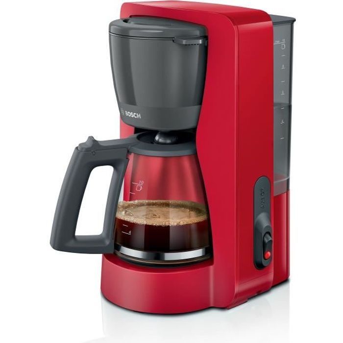 Caffettiera a filtro - BOSCH - TKA2M114 MyMoment - Rossa - Capacità 1,25 l - Caraffa in vetro - Sistema antigoccia