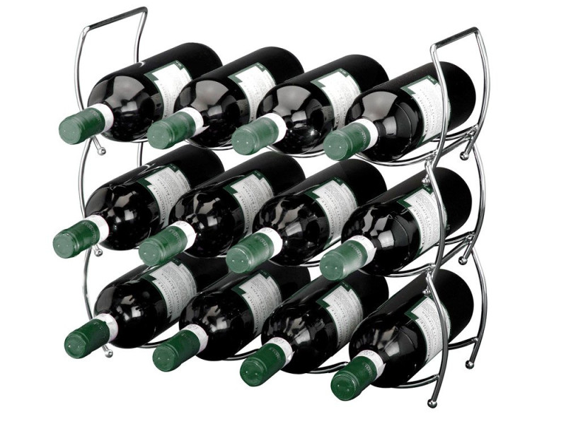 Metalowy stojak na wino - 3 sztuki w komplecie