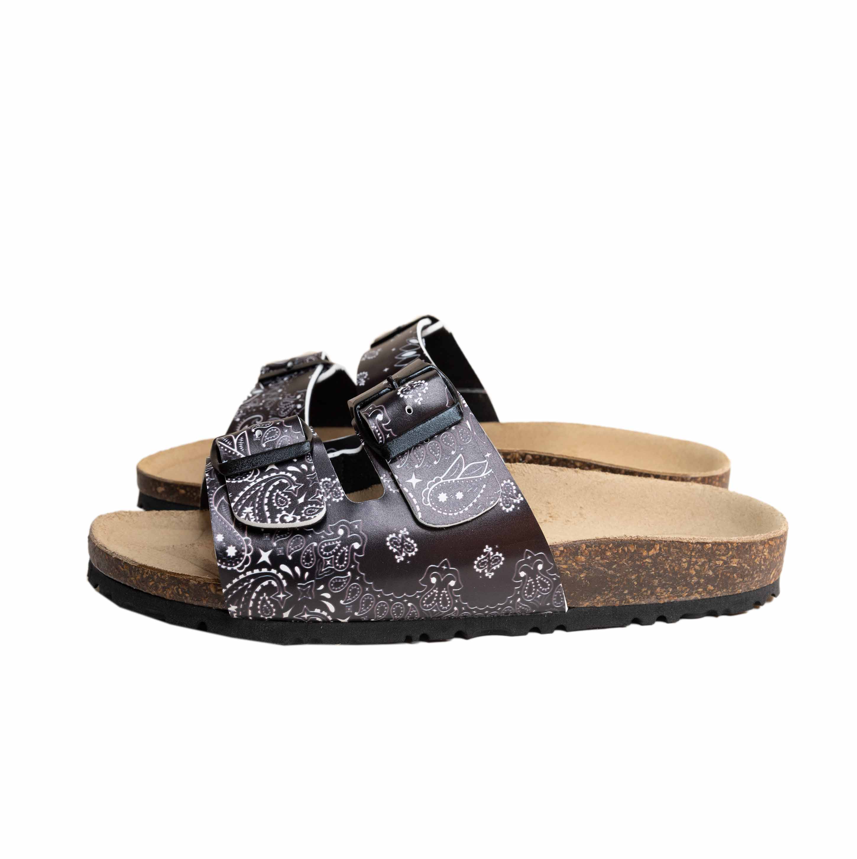 Sandalias negras de corcho para mujer