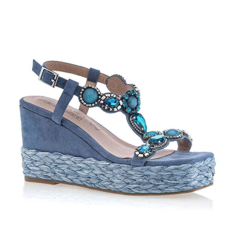 Sandalias azules para mujer / Zapatos de punta abierta