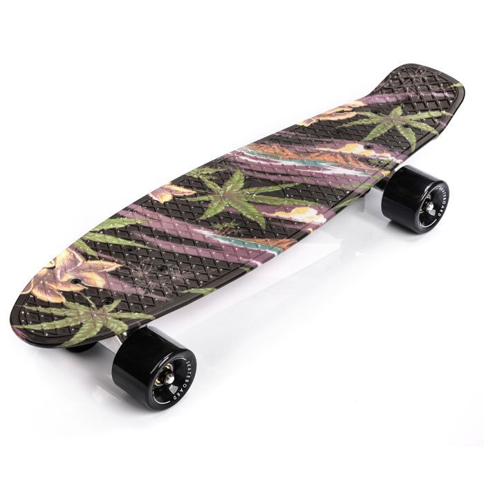 Skateboard MULTIKOLOR per bambini - Tavola retrò - Antiscivolo - Nero