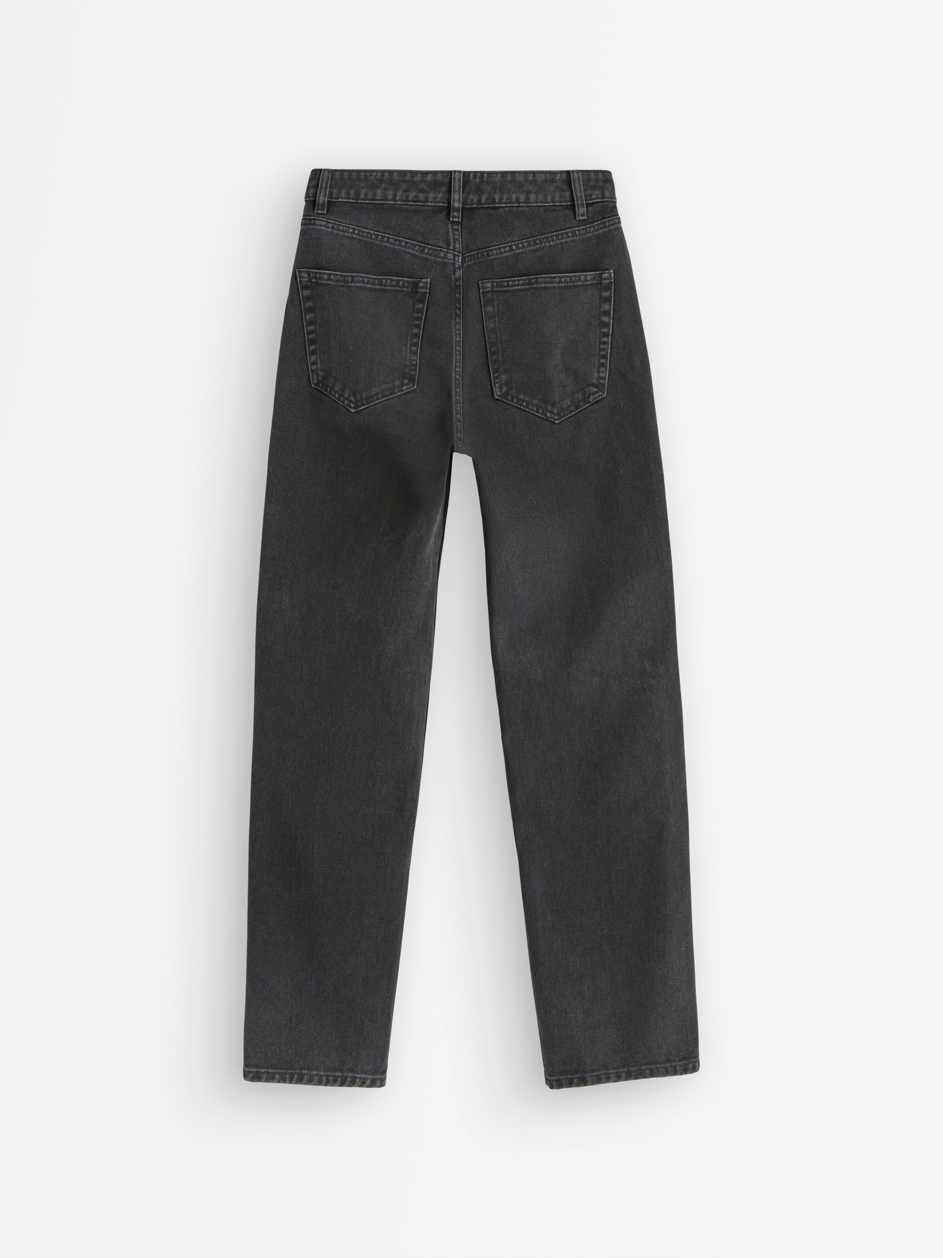 Calça jeans reta Betty de cintura alta preta