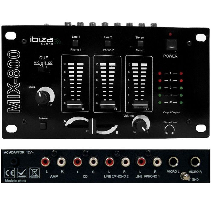 PA-systempakke: AMP-300 forsterker + BMS-12 2x600W høyttalere, mikser + hodetelefoner