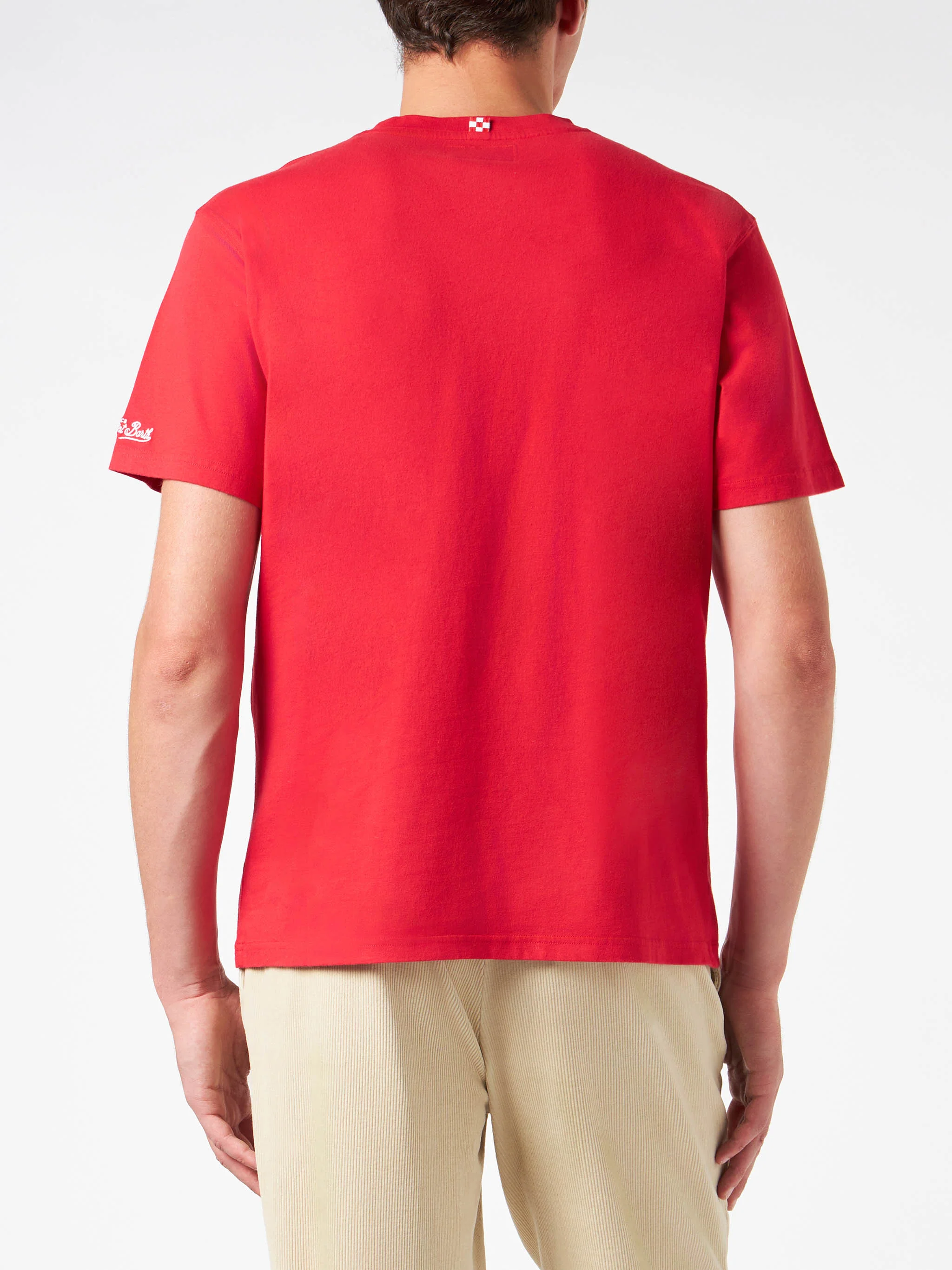 T-shirt van zwaar katoen voor heren met kerstprint van Saint Barth.