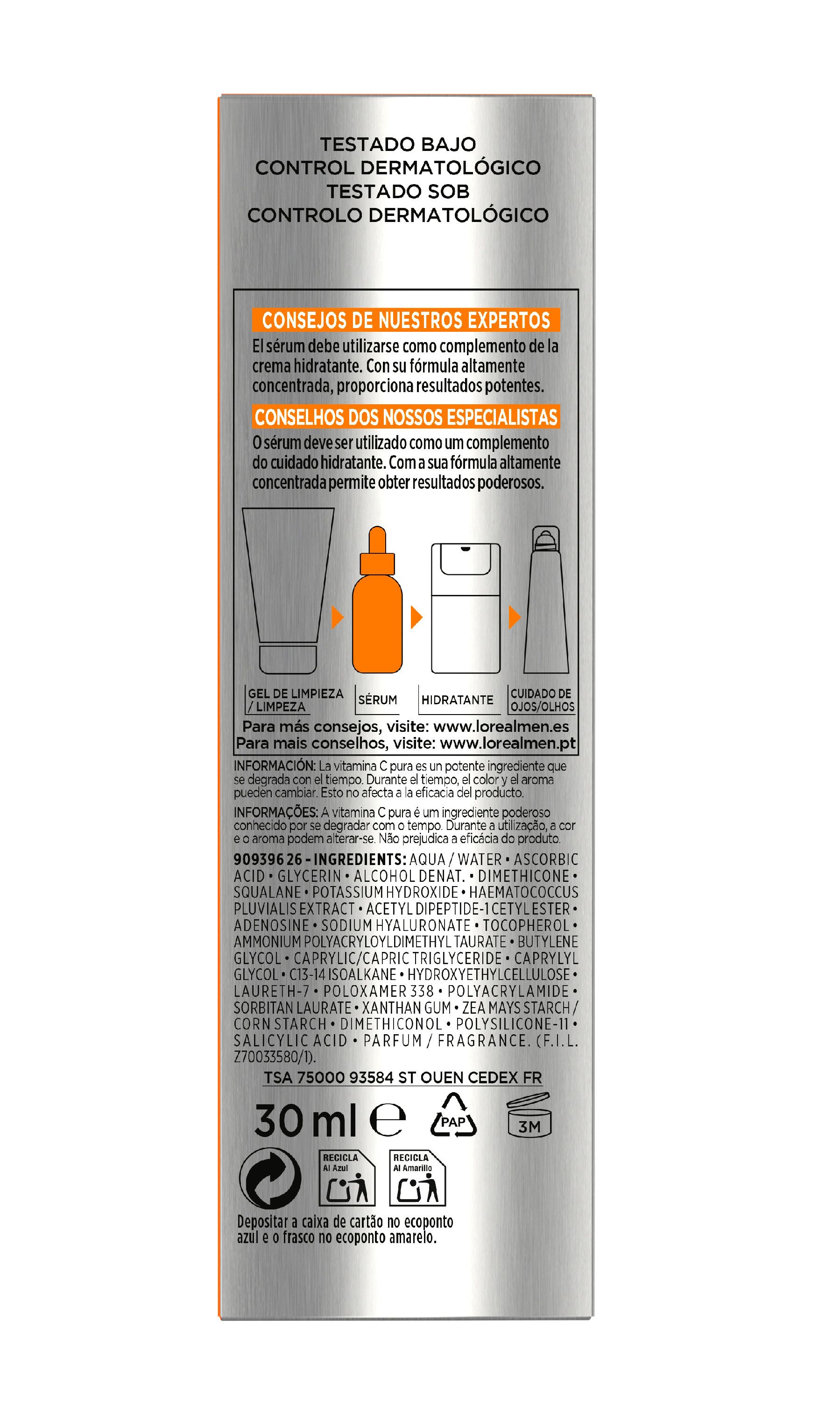„Men Expert“ serumas „Vitaminas C Hydra Energetic“ nuo nuovargio