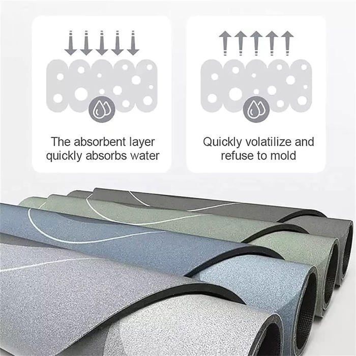 Tappeto lungo antiscivolo per cucina, assorbente per acqua e olio, 40 x 120 cm, grigio chiaro.