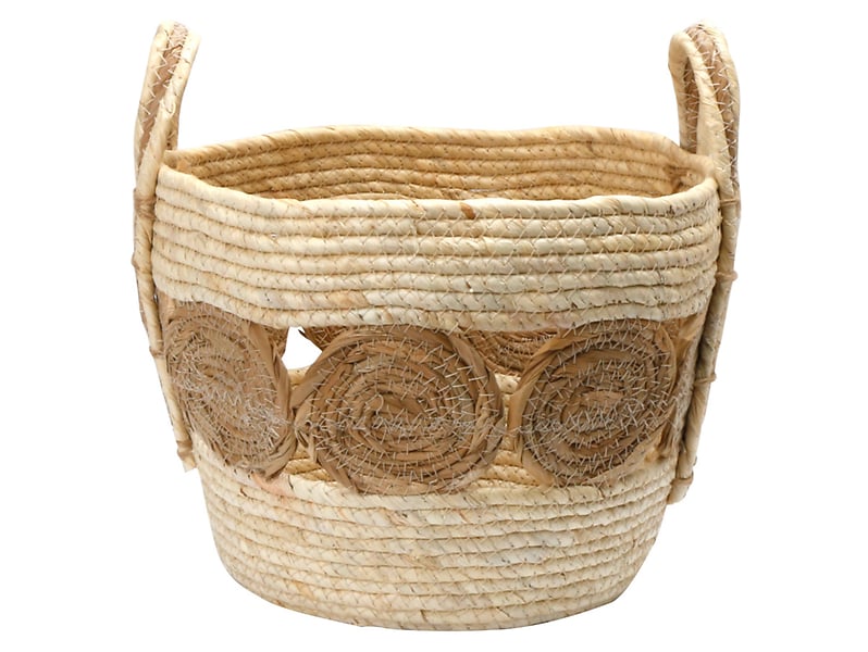 Koszyk z trawy naturalnej 26 cm beżowy