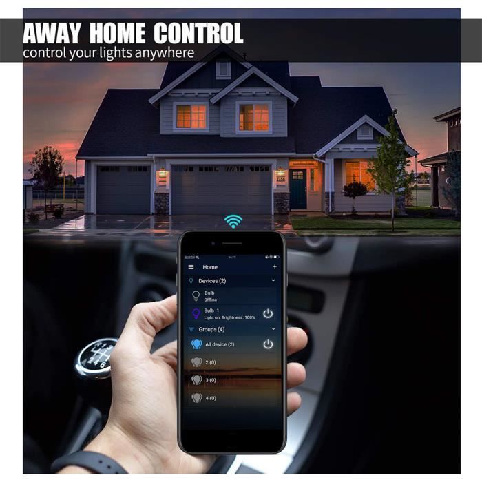 3pcs Ampoule LED intelligente E27 7W Changement de couleur Télécommande WiFi Compatible avec Alexa Google Home Siri IFTTT