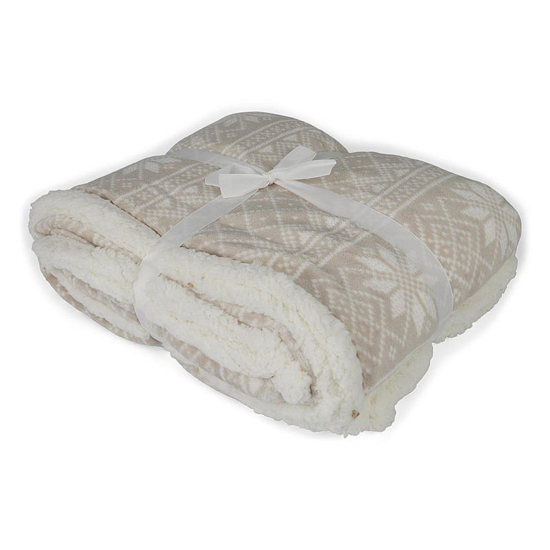 Manta Sherpa para el hogar, 130 x 160 cm, color beige.