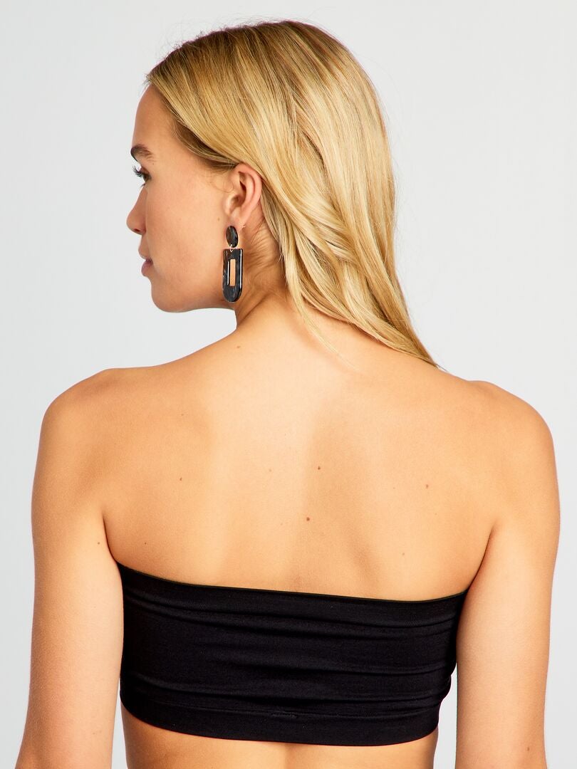 Sujetador tipo bandeau con copas extraíbles - negro