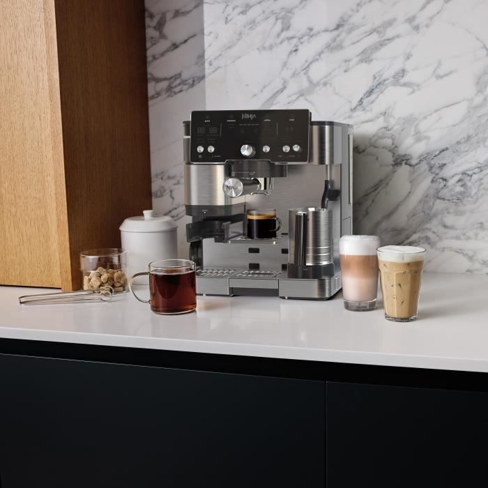 2-in-1 Coffee Machine - NINJA LUXE™ - Essential Series Coffee - ES501EU - 1650 W - 9/11 bar - 250 g - Black / Stainless Steel