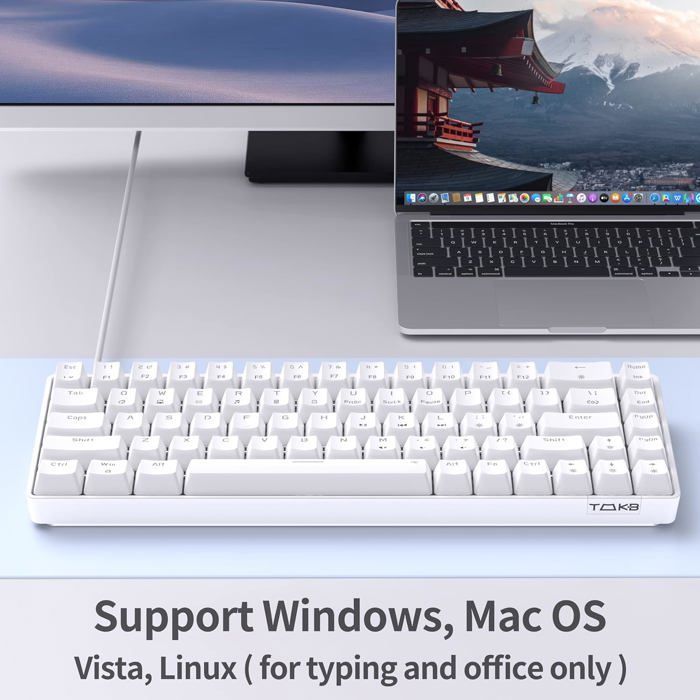 Clavier Gamer Mécanique - CHOUMICHA - T68SE - USB Câblé - Rétroéclairage RGB - Anti-Ghosting