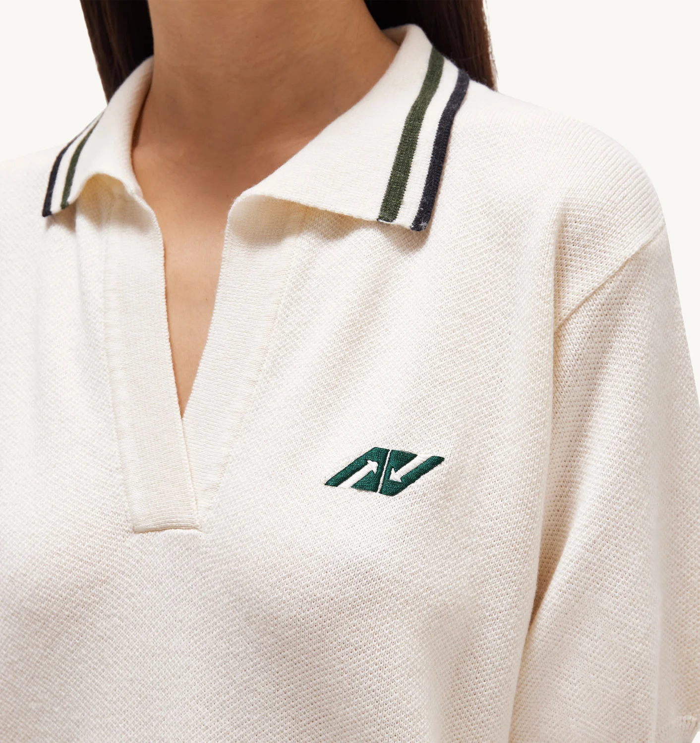TRICOU POLO TRICOTAT DIN LÂNĂ ȘI BUMBAC COLORAN