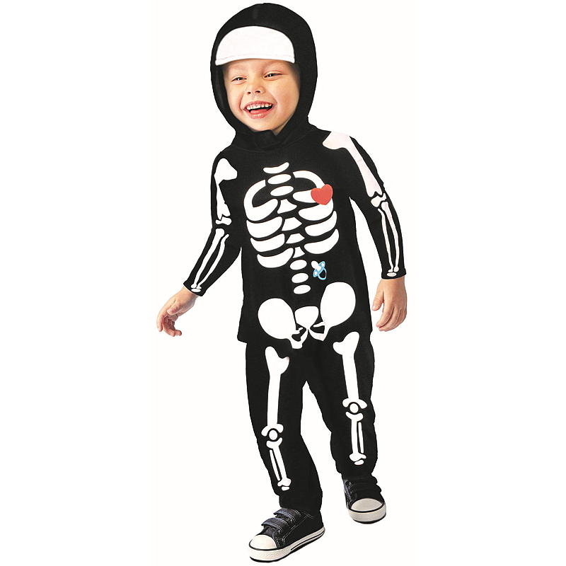 Aå Skeletkostume med kasket, 3-4 år