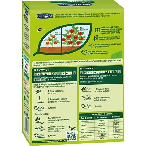 Engrais corne et sang FERTILIGENE - FCOSAN12 - 1,2 kg - Action rapide et durable - Nourrit jusqu'à 3 mois
