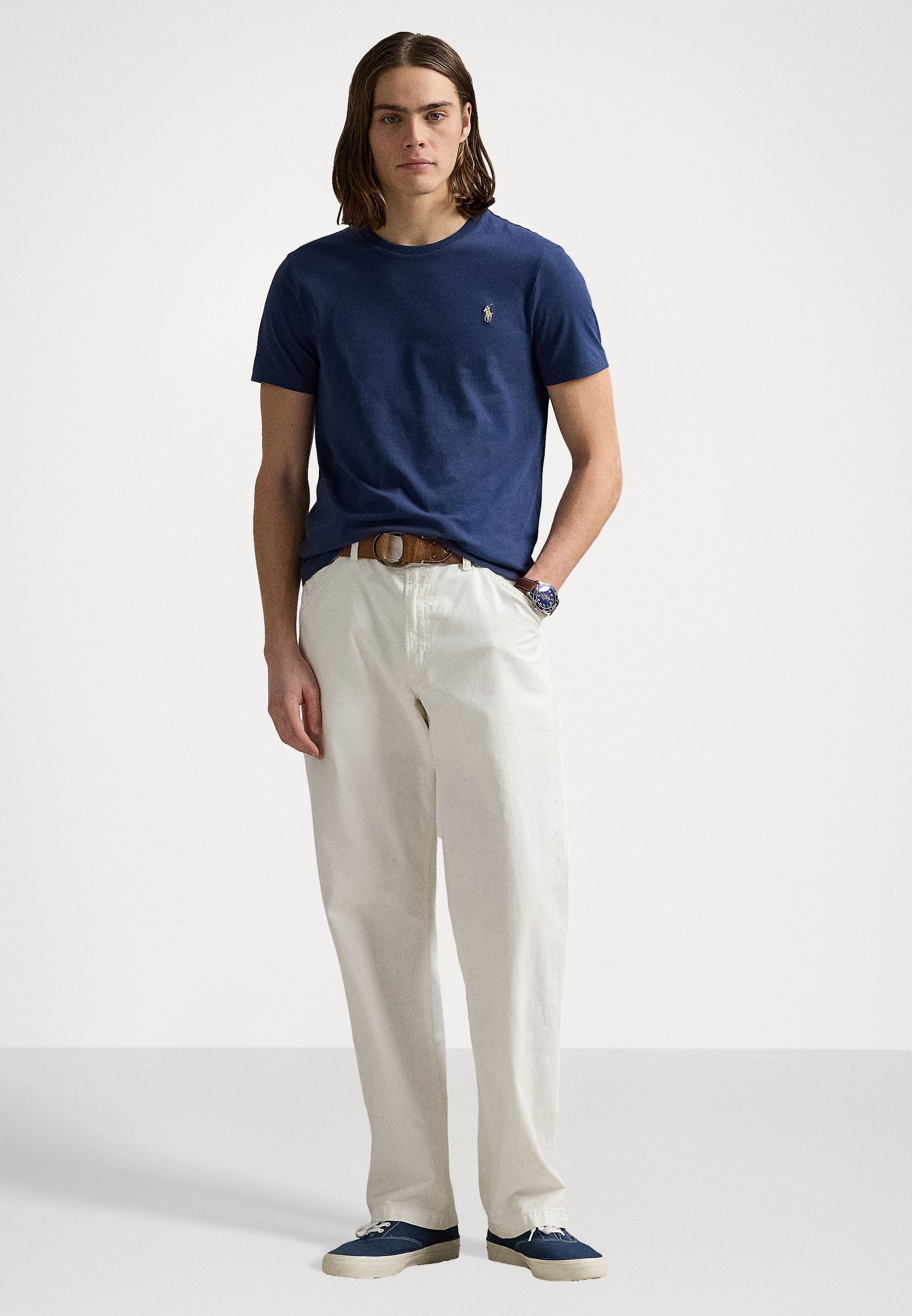PULLO SLIM FIT JERSEY CREWNECK T-SHIRT - T-paita - navy/bluePolo Ralph Lauren