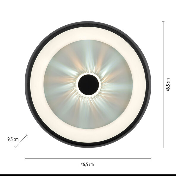 Φωτιστικό οροφής LED KUNEO Ø 45 cm, μαύρο