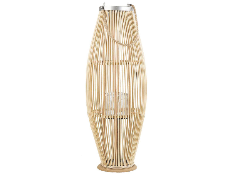 Lampion dekoracyjny bambusowy 84 cm jasny