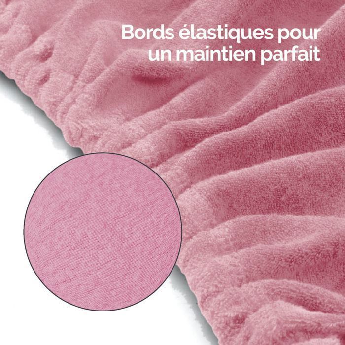 Kit complet de housses pour table de massage - Éponge - Rose pastel - Vivezen