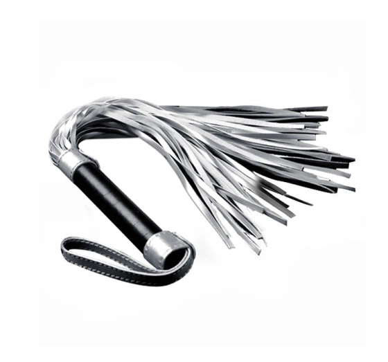 Lovetoy Struggle My Flogger bicz ze skóry ekologicznej Srebrny
