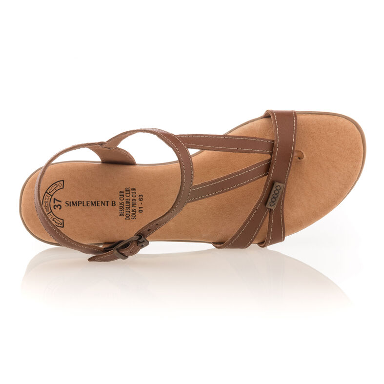 Braune Zehentrenner-Sandalen für Damen