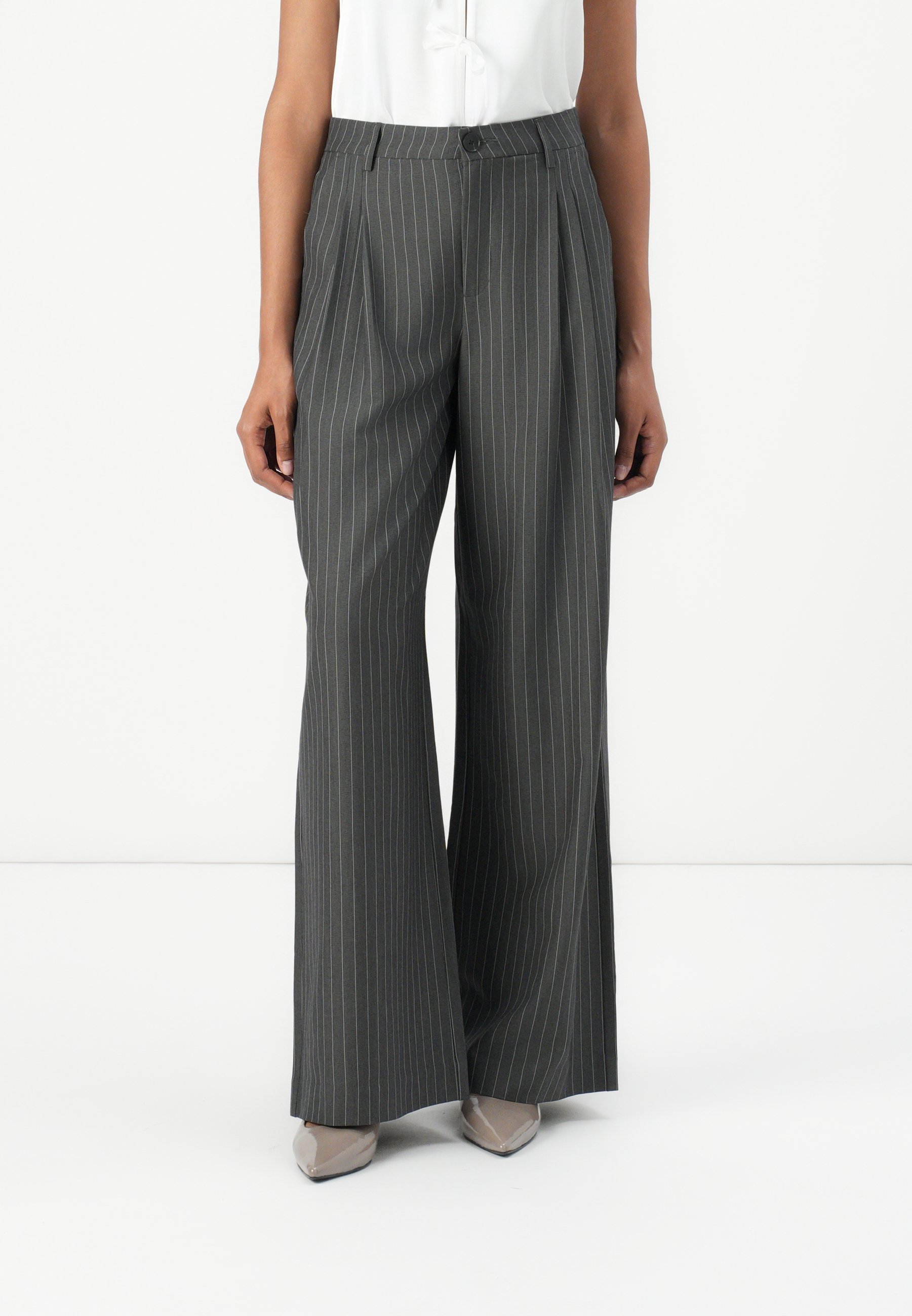 JDY JDYGRACE RIVER WIDE PANT - Kalhoty - black/black