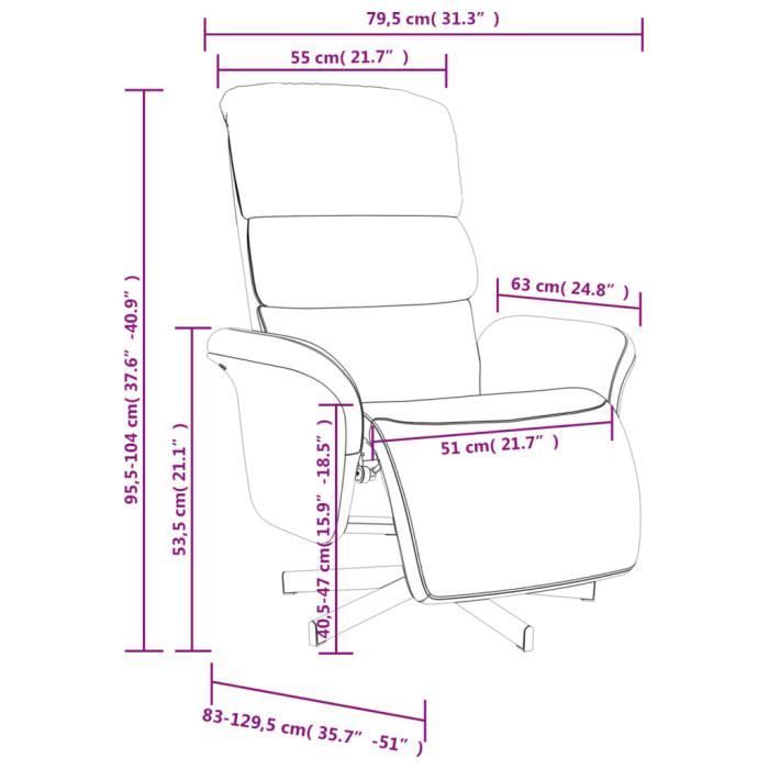 vidaXL Fauteuil inclinable avec repose-pieds gris clair tissu 356601