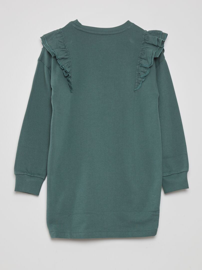 Minnie Mouse jurk met ruchesmouwen - GROEN