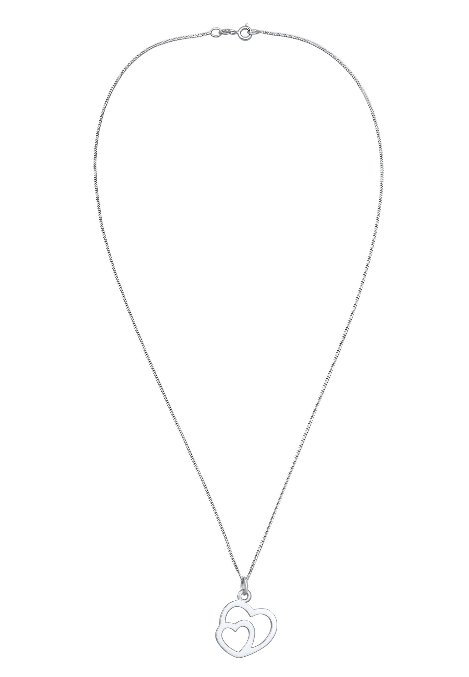 Elli Pendentif Femme Cœur Simple Connecté en Argent massif 925