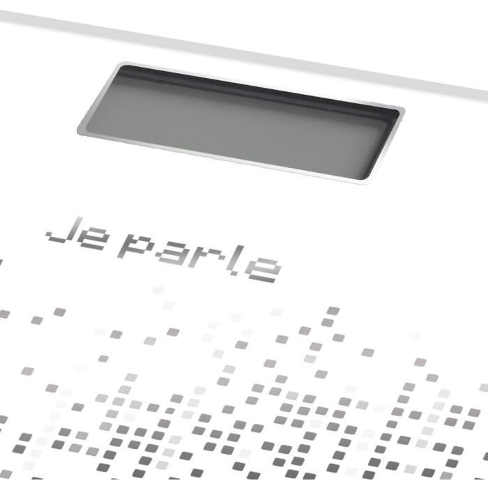 Bilancia elettronica parlante LITTLE BALANCE con controllo vocale, 180 kg / 100 g - Nera
