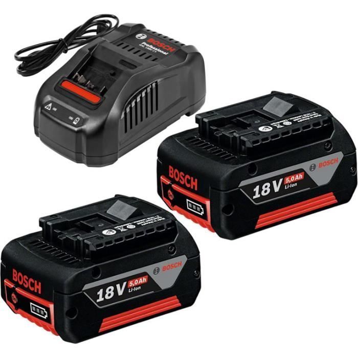 Set of 2 Bosch Professional GBA 18V 5.0Ah batteries + GAL 1880 CV charger - 1600A00B8J