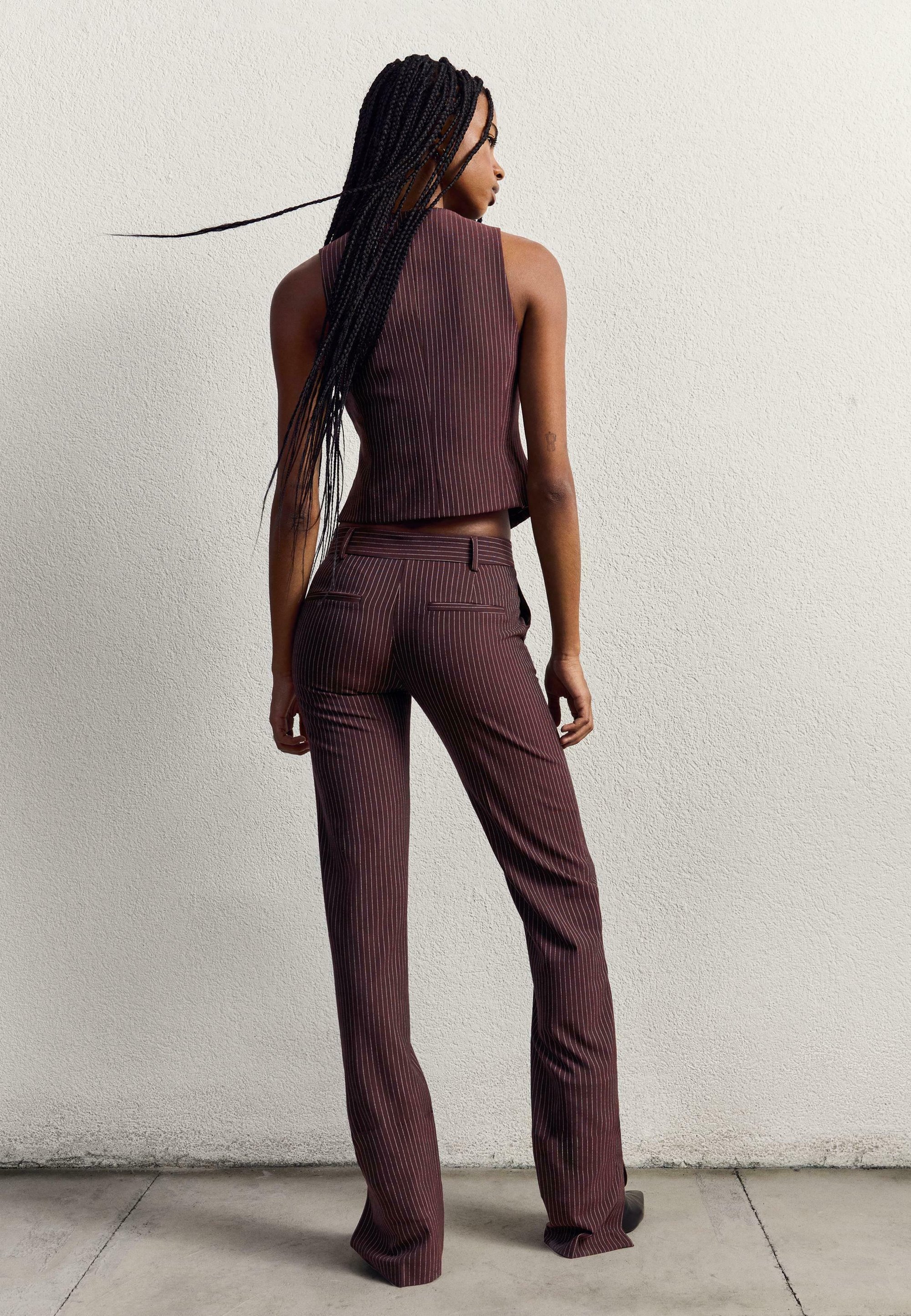 Bershka SU MISURA - Pantaloni - bordeaux