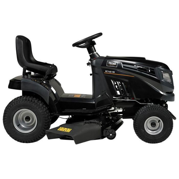 Texas Equipment XC140-98 Riding Lawn Mower: This riding lawn mower is suitable for lawns from 2000 to 3500 m². The TEXAS XC140-98 is a