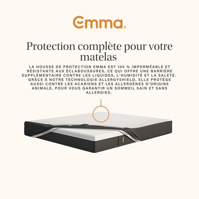 EMMA | Protège-matelas Imperméable Emma 160x200 cm | Imperméable et Respirant | Doux et Confortable | Antibactérien Anti-allergènes