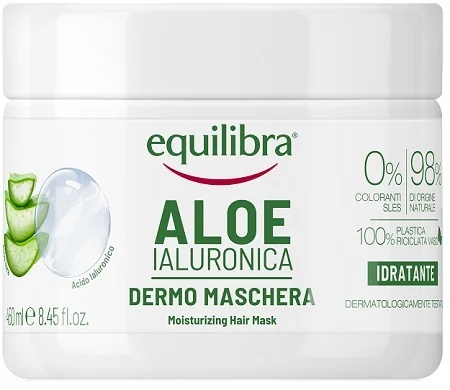 EQUILIBRA Hydraterend masker met aloë vera en hyaluronzuurwater Equilibra Haar 450 ml Versterkend effect