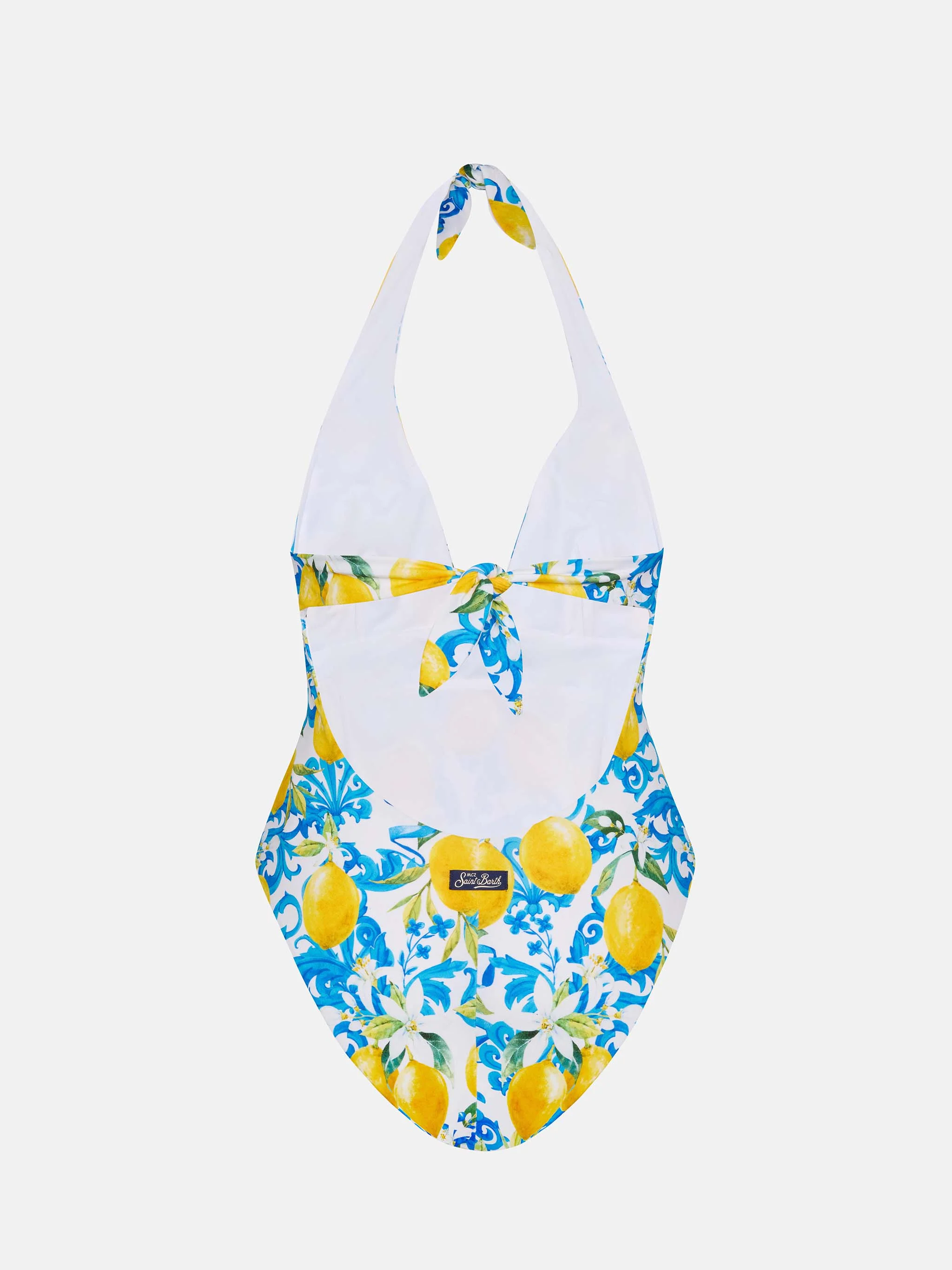 Marylin badpak uit één stuk met majolica-print