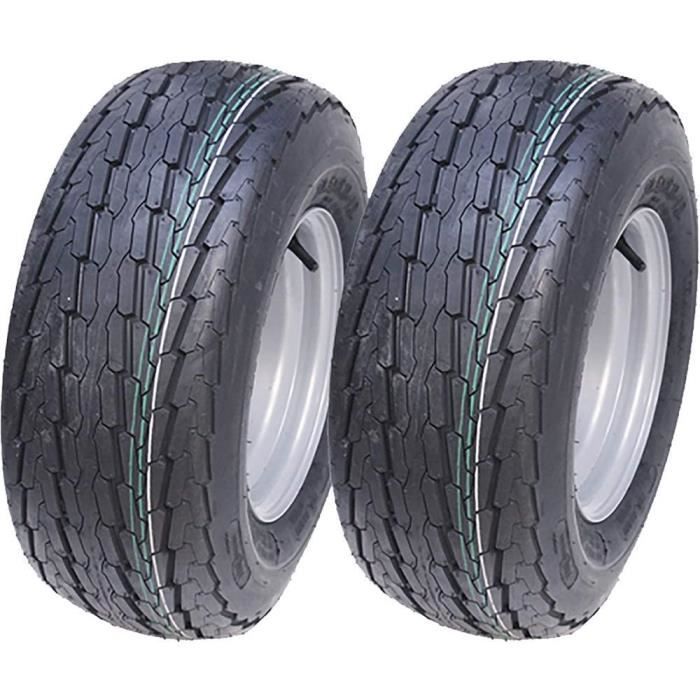 Llantas para remolque Parnells 20.5x8-10, neumáticos de alta velocidad de 8 capas homologados para carretera, 4 llantas con clavos - Juego de 2