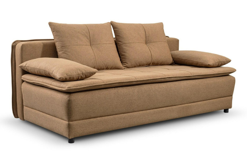 Sofa Mikkeli z funkcją spania cappucino Neve schowek
