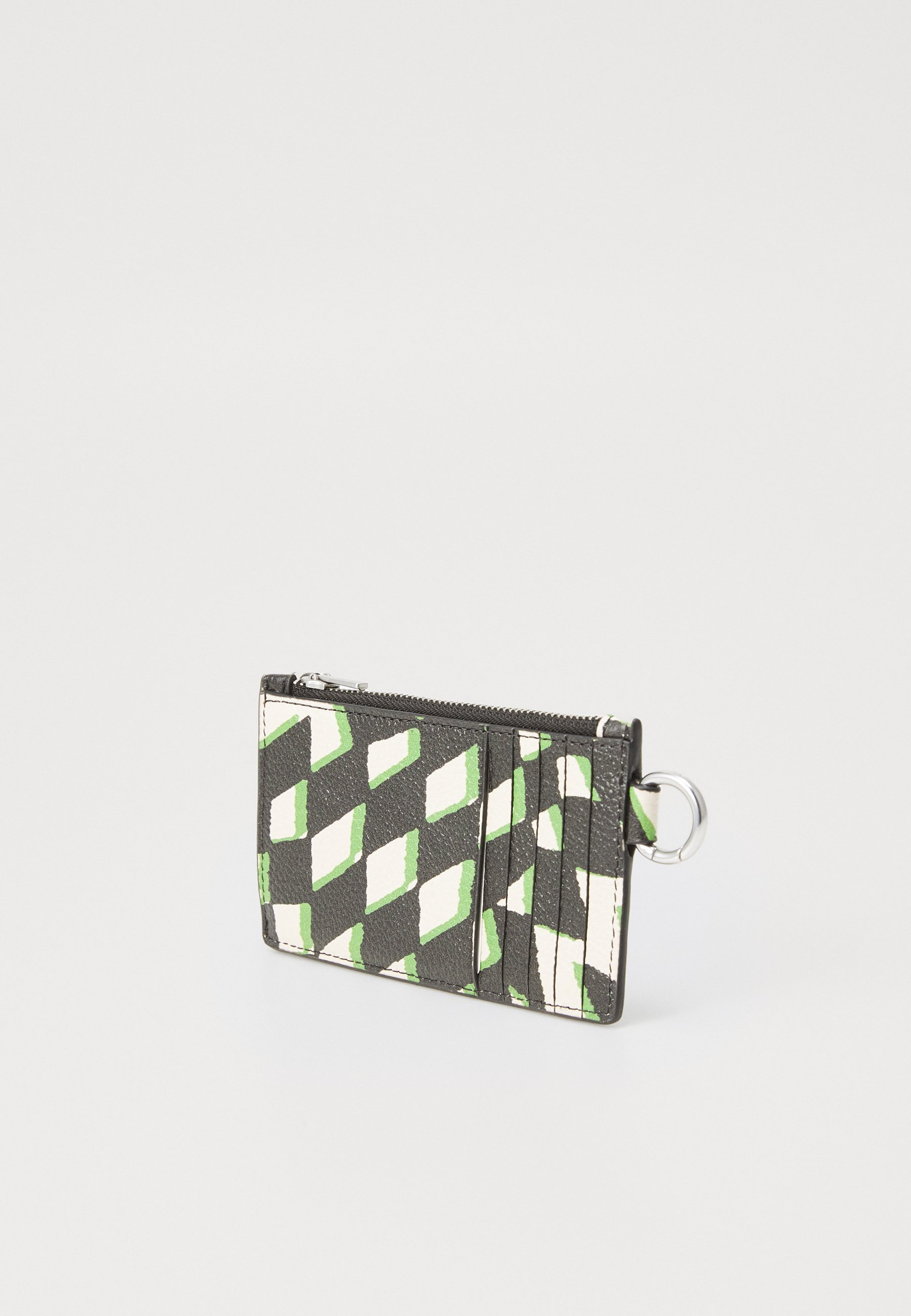 COACH RITSKAARTHOUDER MET GEO CHECK-PRINT - Portemonnee - zwart multi