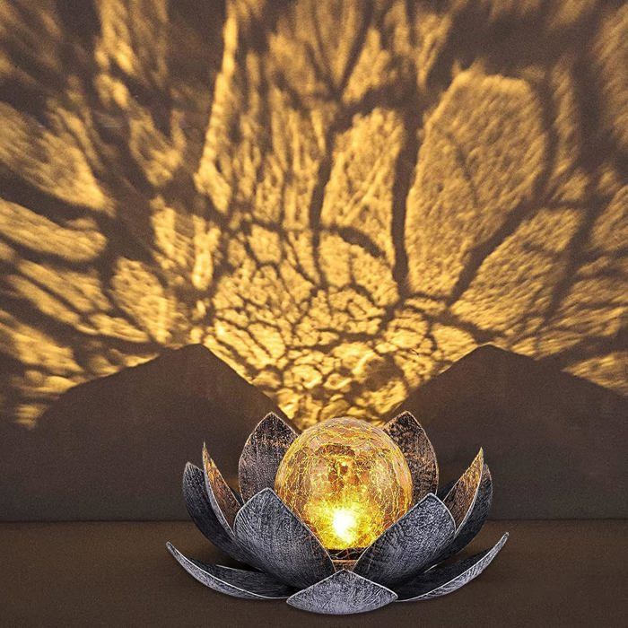 Outdoor Solar Lamp - SUTEO - Lotus Flower - Warm White - IP44 Waterproof - 28x28x12 cm - Solar Powered