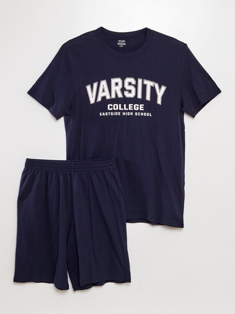 Conjunto de pijama curto - 2 peças - AZUL