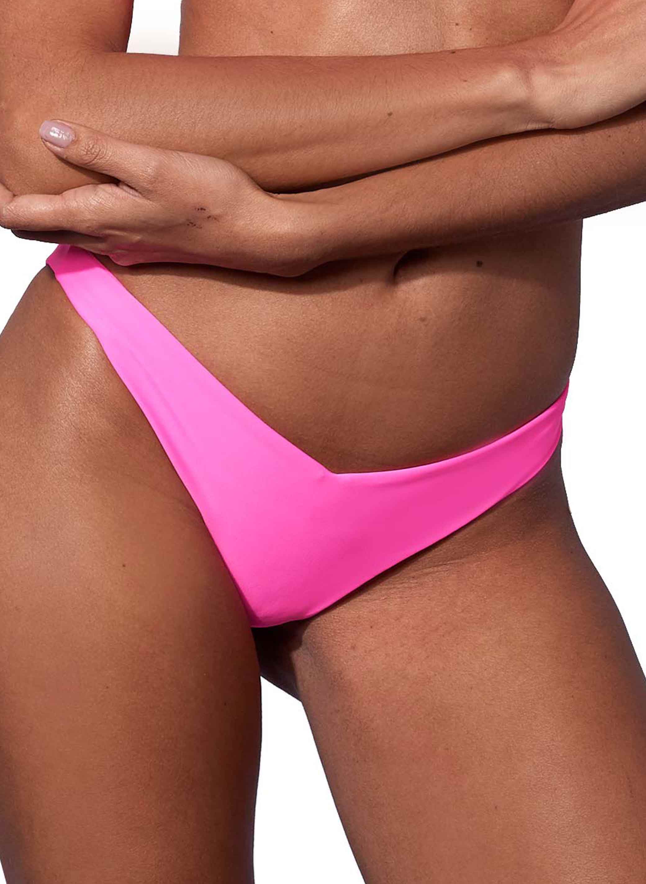 Dames zwempak met fluorescerend roze schoenmotief