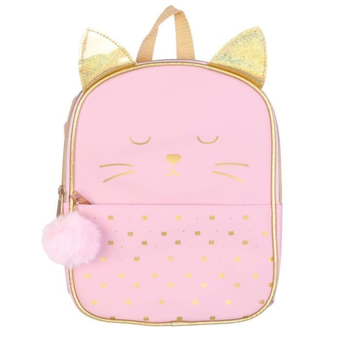 Sac à Dos Enfant Chat Rose et Doré - CATHY