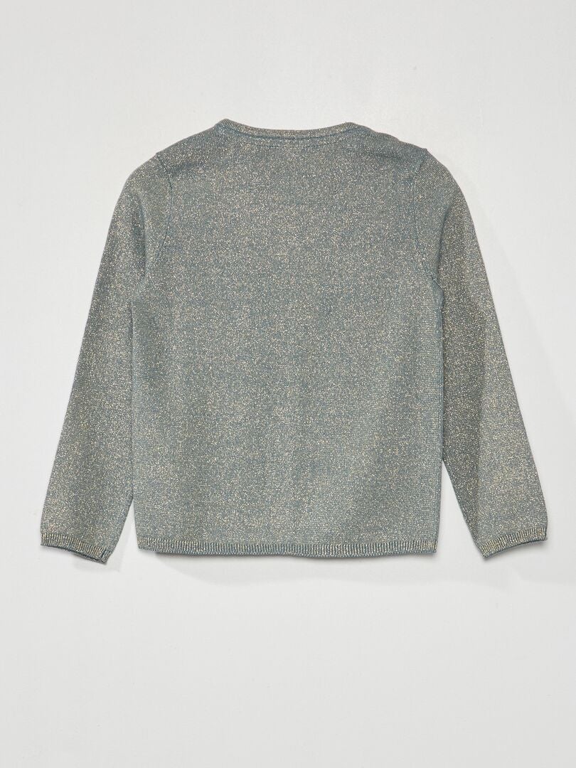 Vest met knoopjes met patroon - donkerblauw