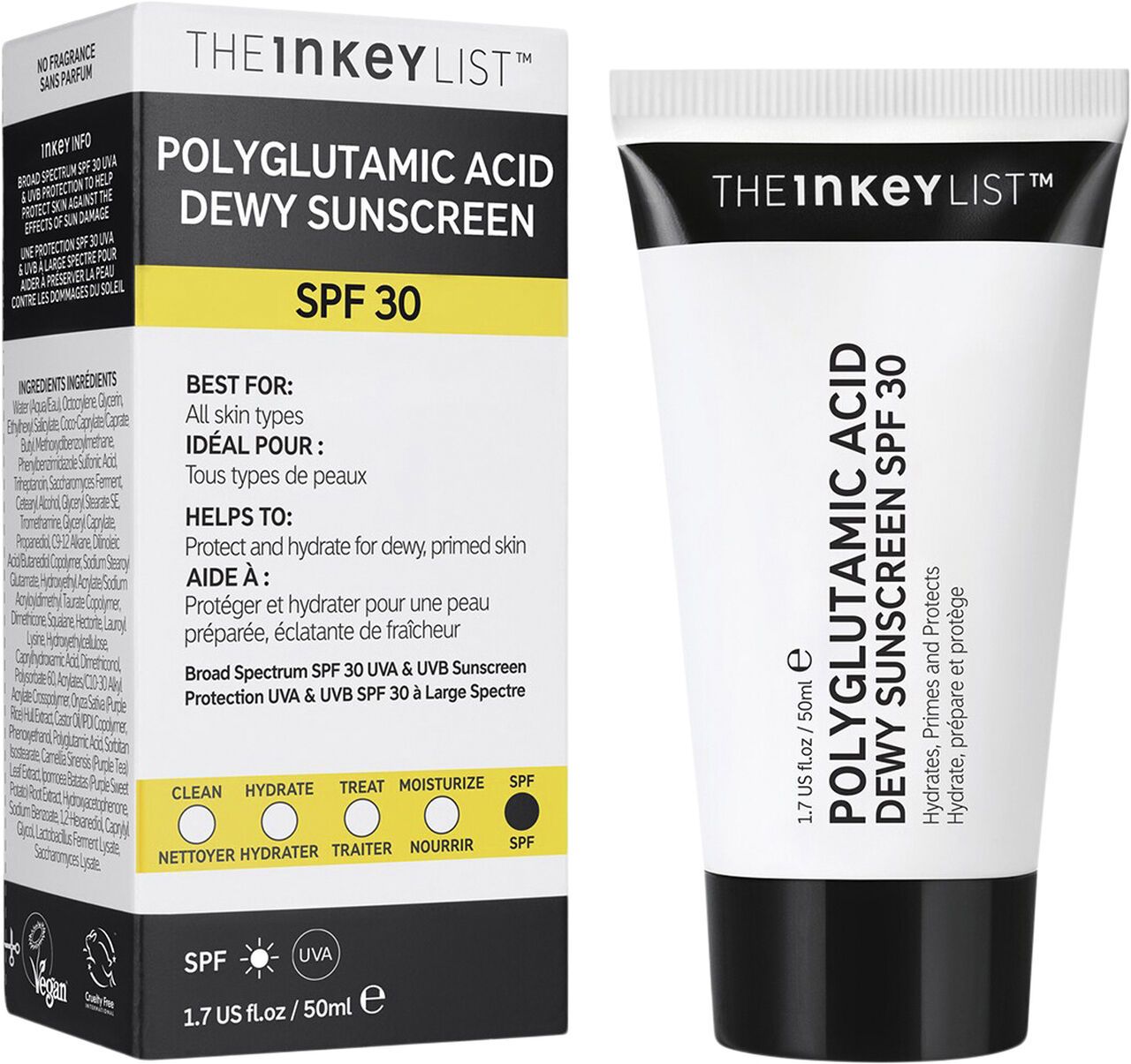 Poliglutamino rūgšties kremas nuo saulės su SPF 30