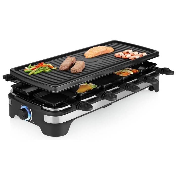 Grelhador de Raclette Princess 162650 com 10 Bandejas, Revestimento Antiaderente, Função Grill, Com Fio, Luz Indicadora, Preto