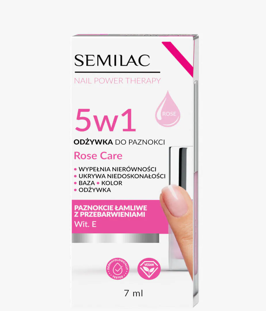 Semilac Odżywka do paznokci Nail Power Therapy 5w1, Rose Care