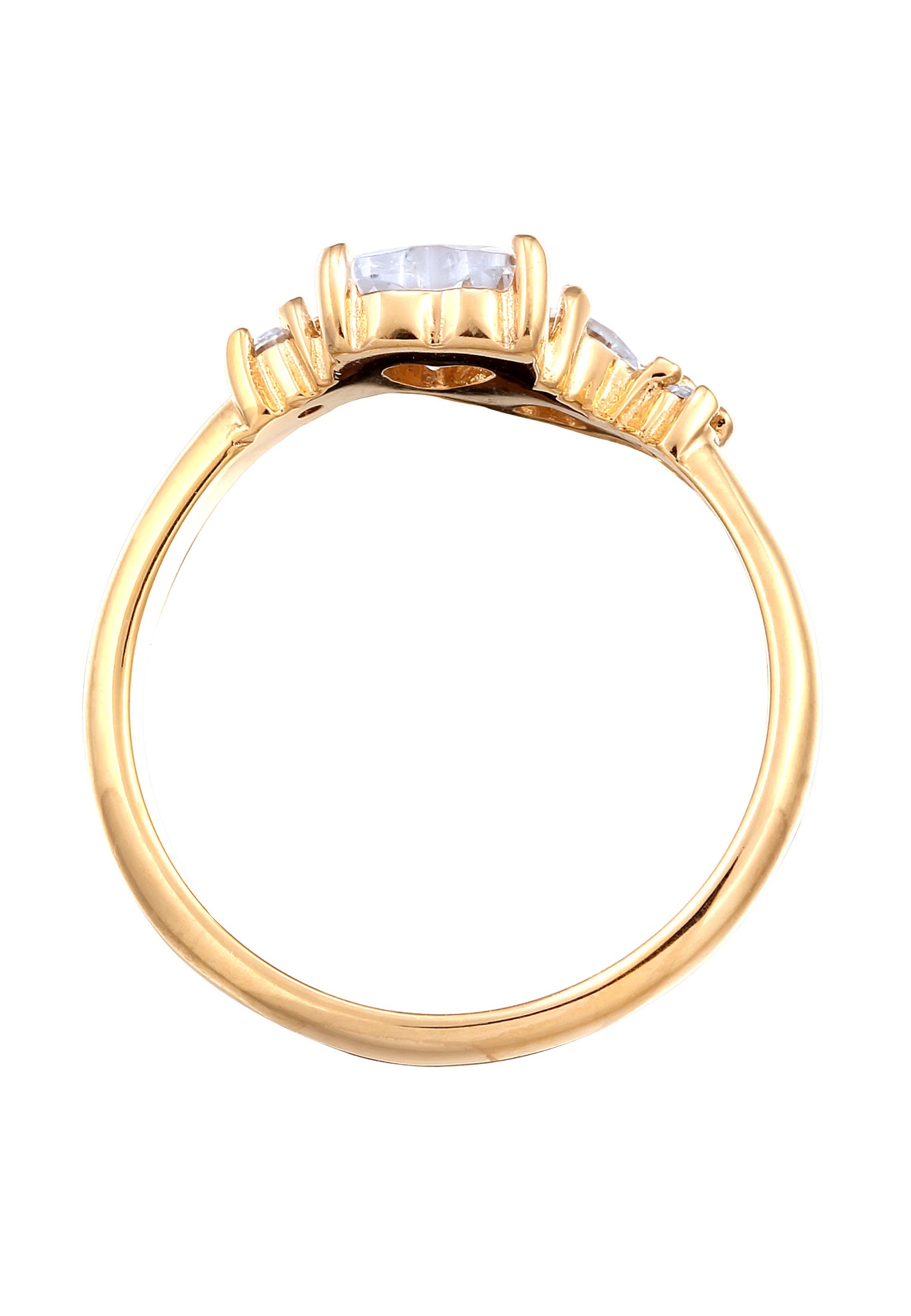 Elli Elli Bague avec Pierres Femmes Coeur Zirconia Blanc Argent Sterling 925 St Valentin