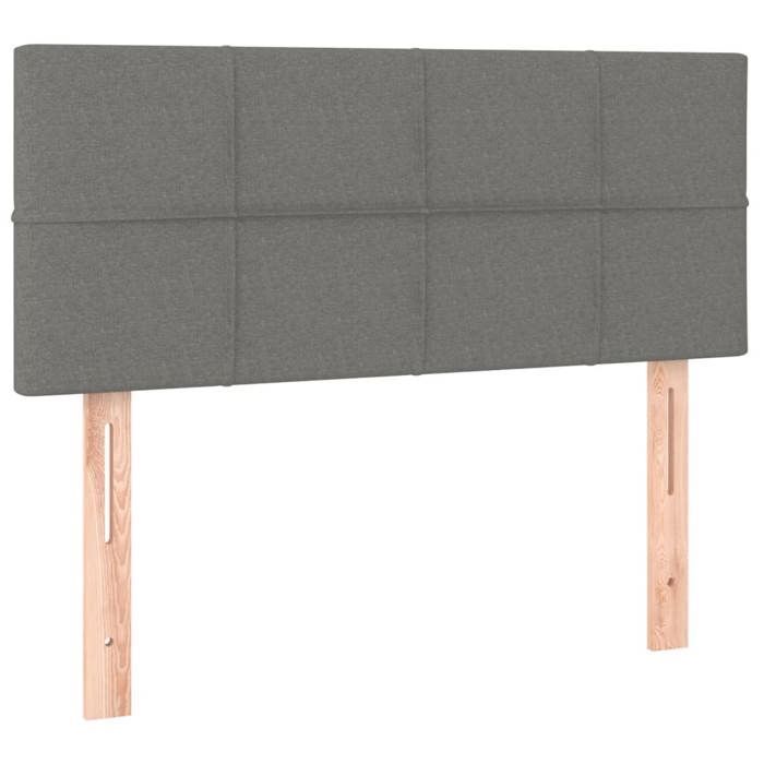 Struttura letto con materasso - Maison Exclusive - 90x200 cm - Velluto grigio scuro - Massimo relax