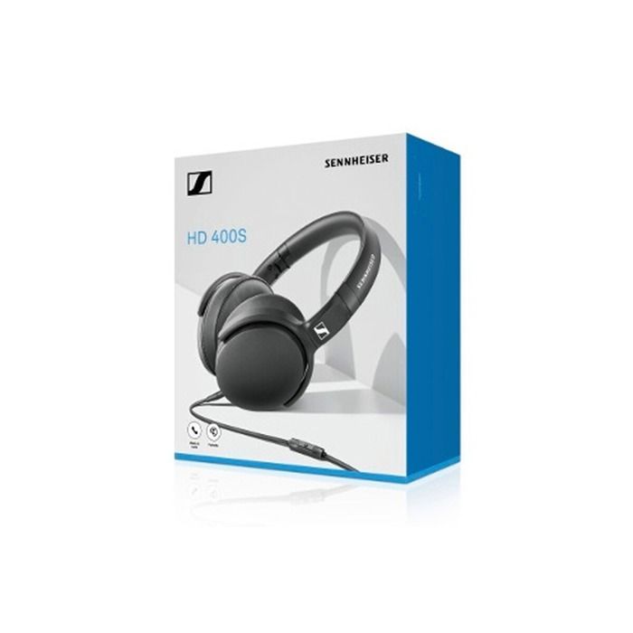 Sennheiser HD 400S Foldable Over-Ear Headphones - Black - Headset with Microphone - Adjustable Volume